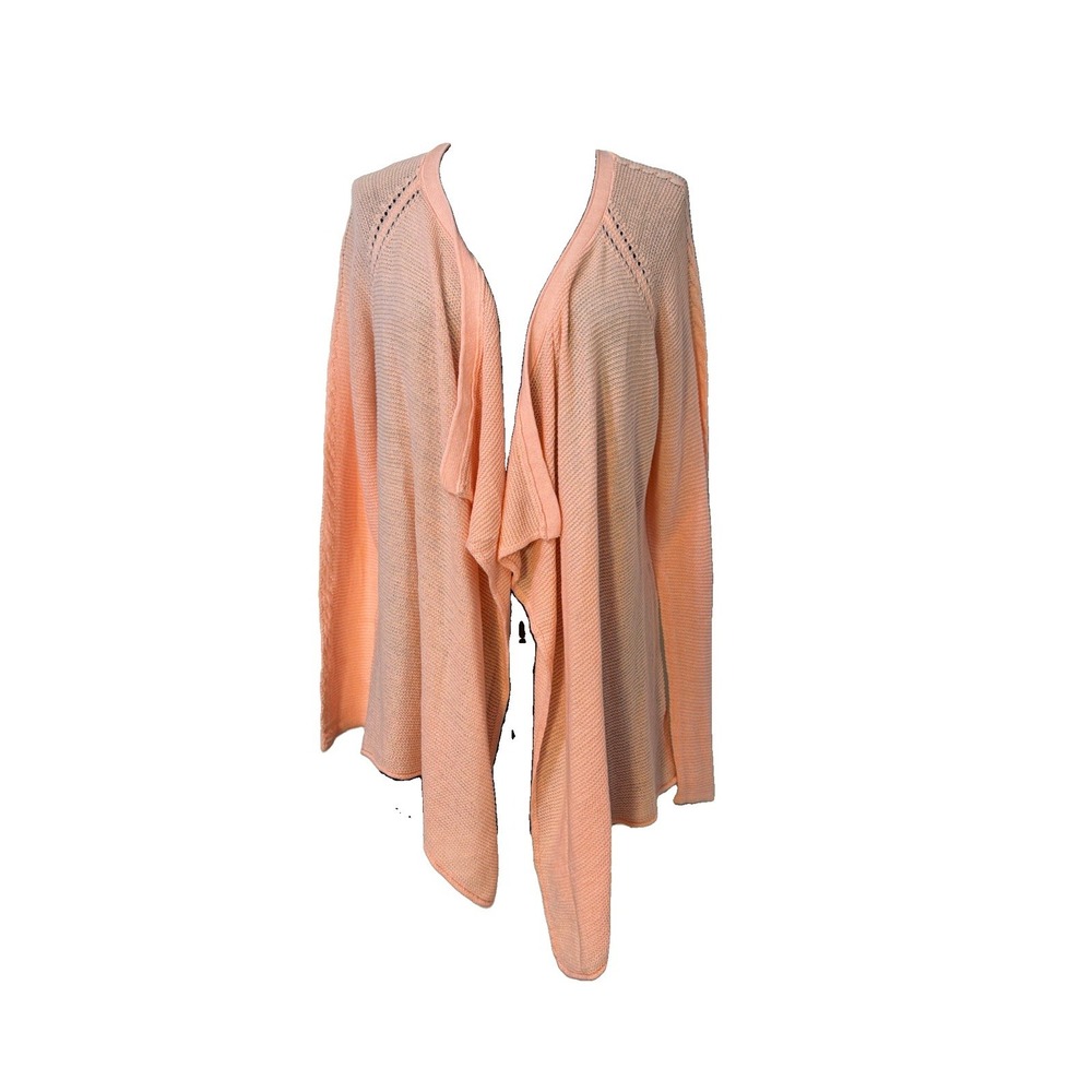 Sonoma Shirt Women's Peach Cardigan Sweater Open Front Open Knit XL New